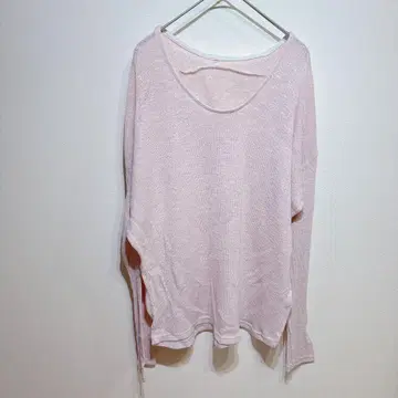 니트 스웨터 핑크 니트 긴팔 상의 얇은 소재