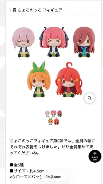 5등분의 신부 쵸코놋코 피규어 5종