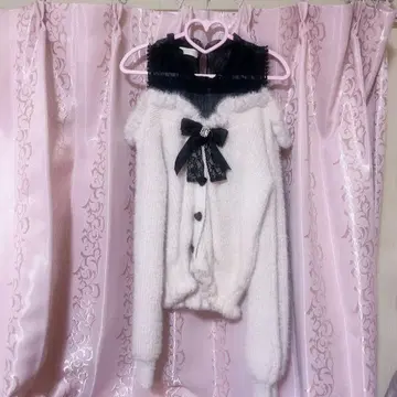 LIZLISA 레이어드 스타일 어깨 트임 니트 핑크 베이지 니트