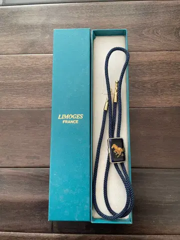 LIMOGES 말 디자인 루프 타이 네이비 빈티지