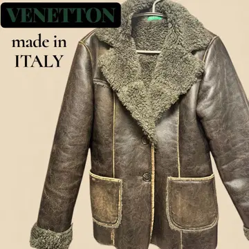 분위기 발군 VENETTON 보아 안감 가죽 자켓 가죽 코트