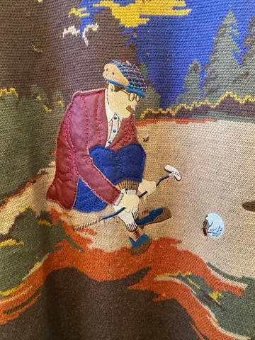 유럽 구제 의류? 수려함! 골프 자수 니트 스웨터 사이즈 48