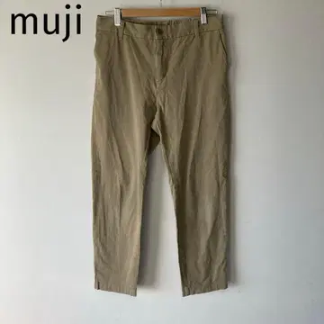 muji 치노 팬츠 테이퍼드 베이지 스트레치 심플 뒷 허리밴딩