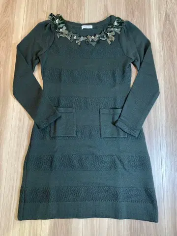 [Rene] 그린 긴팔 니트 원피스