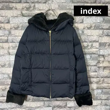 index 후데트 숏 다운 자켓 네이비 M