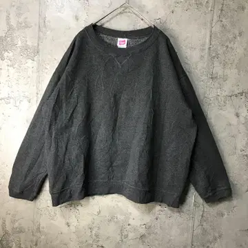 B925 구제 의류 트레이닝복 맨투맨 차콜 무지 90s Y2K