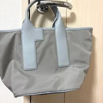 그레이 토트백 가죽제 핸들