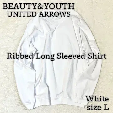 [ BEAUTY&YOUTH ] 남성용 리브 롱 슬리브 셔츠 화이트 L