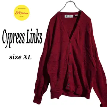 Cypress Links 니트 가디건 USA제 레트로 빨간색 남성용 XL