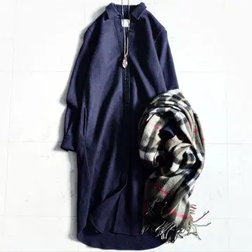 새상품급 윔 가젯 Whim Gazette 울 롱 셔츠 원피스