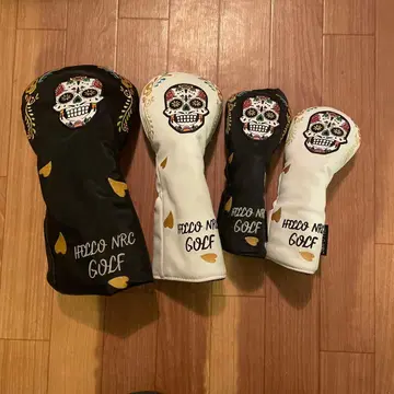 HELLO NRC 스컬 디자인 골프헤드커버 4개 세트