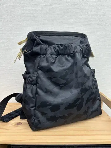 아티잔앤아티스트 와이드 오픈 백팩 블랙 카모플라주 x 안감 블루