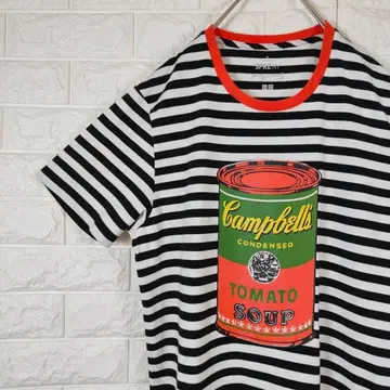 [ 앤디 워홀 수프 캔 ] 팝 아트 T셔츠 보더 M