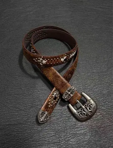 브라운 가죽 장식 벨트