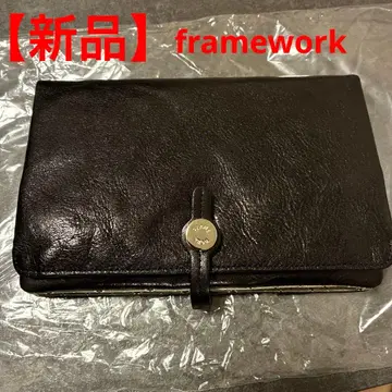 프레임 워크 블랙 가죽 장지갑 멀티 케이스