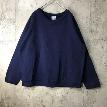 B929 구제 의류 트레이닝복 맨투맨 네이비 무지 90s Y2K