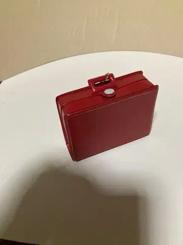 작은 빨간색 가죽 보스턴 백 소품함 미사용