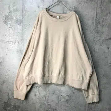 B930 구제 의류 트레이닝복 맨투맨 베이지 무지 90s Y2K