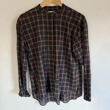 kawarime 체크 무늬 긴팔 셔츠 울 혼방 등산 아웃도어