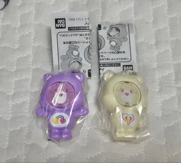 케어베어 사진 프레임 마스코트 2종 세트 보라색, 화이트