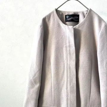 Sonny Label 롱 코트 노카라 집업 포켓 부착