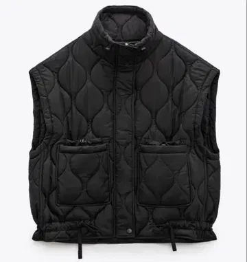 블랙 퀼팅 다운 베스트