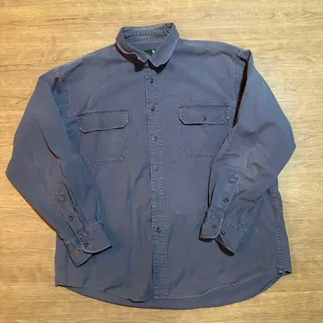 Cabela's 두꺼운 원단 코튼 셔츠 XL 더블 포켓 네이비