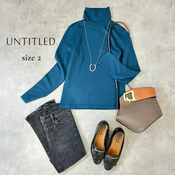 [언타이틀] 고급 터틀넥 니트*울 100%*사이즈 2/M 상당