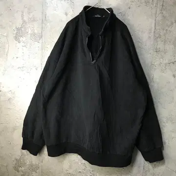 B932 구제 의류 트레이닝복 맨투맨 하프 지퍼 블랙 90s Y2K