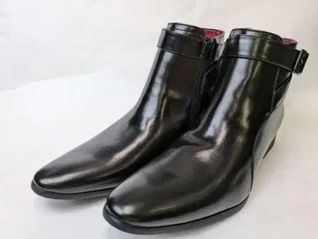 7cm UP 시크릿 몽크 스트랩 사이드 지퍼 부츠 블랙