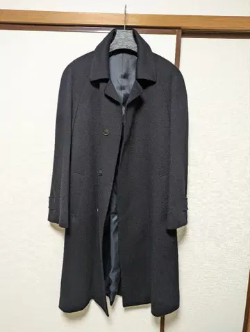 다크 네이비 스텐카라 코트 호시바 착 캐시미어 100%