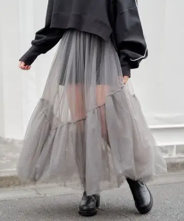 Chico 튤 랜덤 플레어 스커트