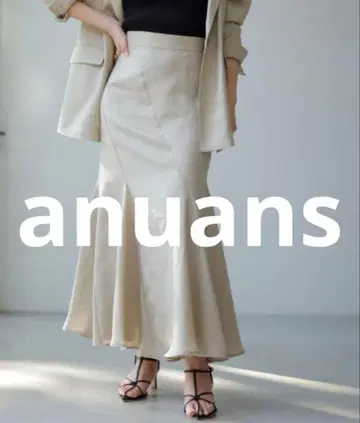 새상품급 anuans 롱 스커트 SMALL 베이지 여성용