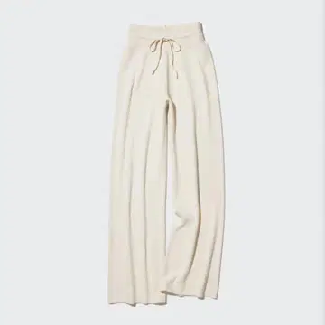 UNIQLO 워셔블 니트 리브 팬츠 긴 길이 내추럴