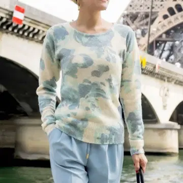 JENNE 모헤어 플라워 프린트 니트