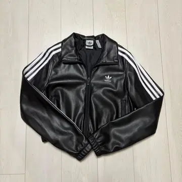 adidas 블랙 가죽 자켓 M