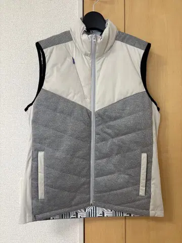 지퍼 그레이 화이트 베스트 남성용 M 사이즈