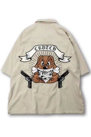 레어 택 포함 갈피 자수 치카노 갈피 셔츠 베이지 완판템 남녀 빅