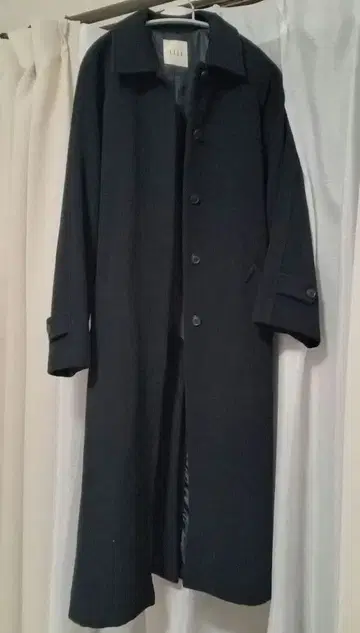 ELLE 다크 그레이 롱 코트