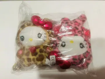 산리오 갸루 고양이 레오파드 무늬 마스코트 참 헬로키티 세트