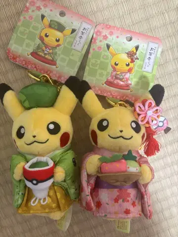 포켓몬 피카츄 마스코트 한나리 다회 놀이 암수 kyoto 한정판