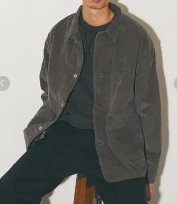 새상품급 JOURNAL STANDARD 그레이 코듀로이 커버올 M