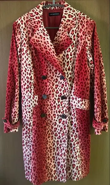 엘르페 로파드 무늬 트렌치코트 새상품급 M