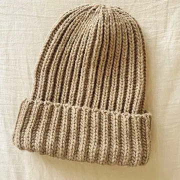 프로필 필독 ARMEN 리브 니트 모자 베이지