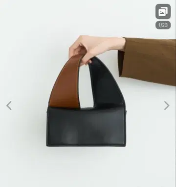 DFFUR. 디풀 백 커브 핸들 2WAY 바이컬러 가죽 백