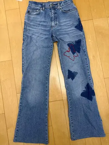 ice jeans 나비 자수 데님