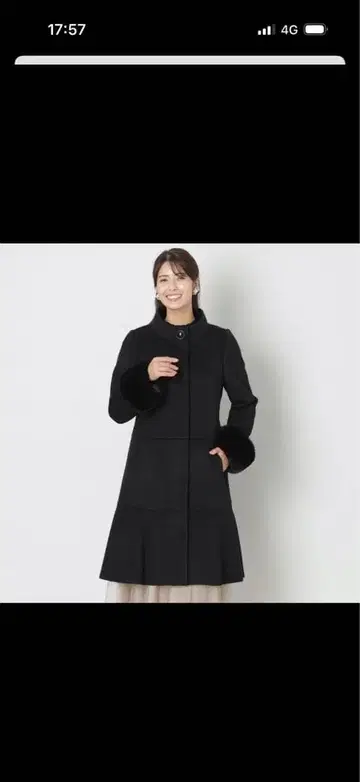 tobechic 퍼 블랙 롱 코트 size 44