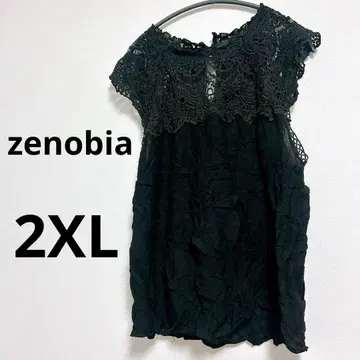 zenobia [ 2XL ] 블랙 슬리브리스 튜닉 여성용