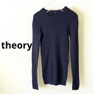 띠어리 크루넥 니트 풀오버 청보라