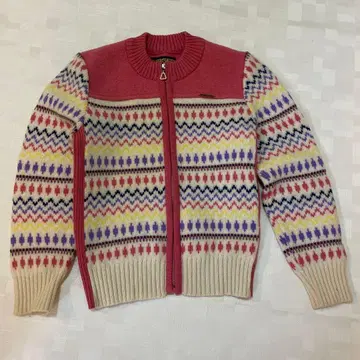 노르딕 집업 울 100% 가디건 38 사이즈